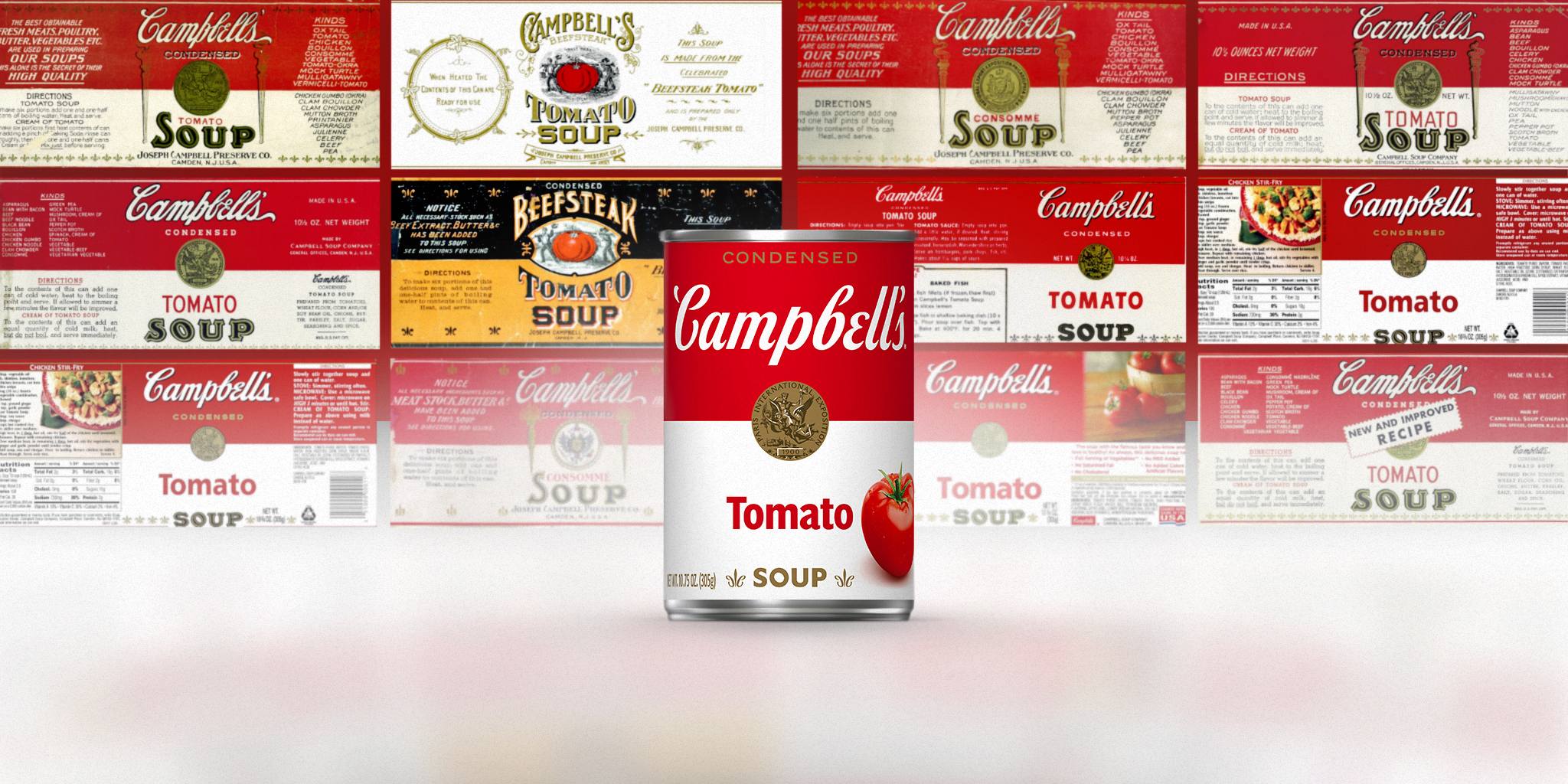Campbell's cans with archival labels