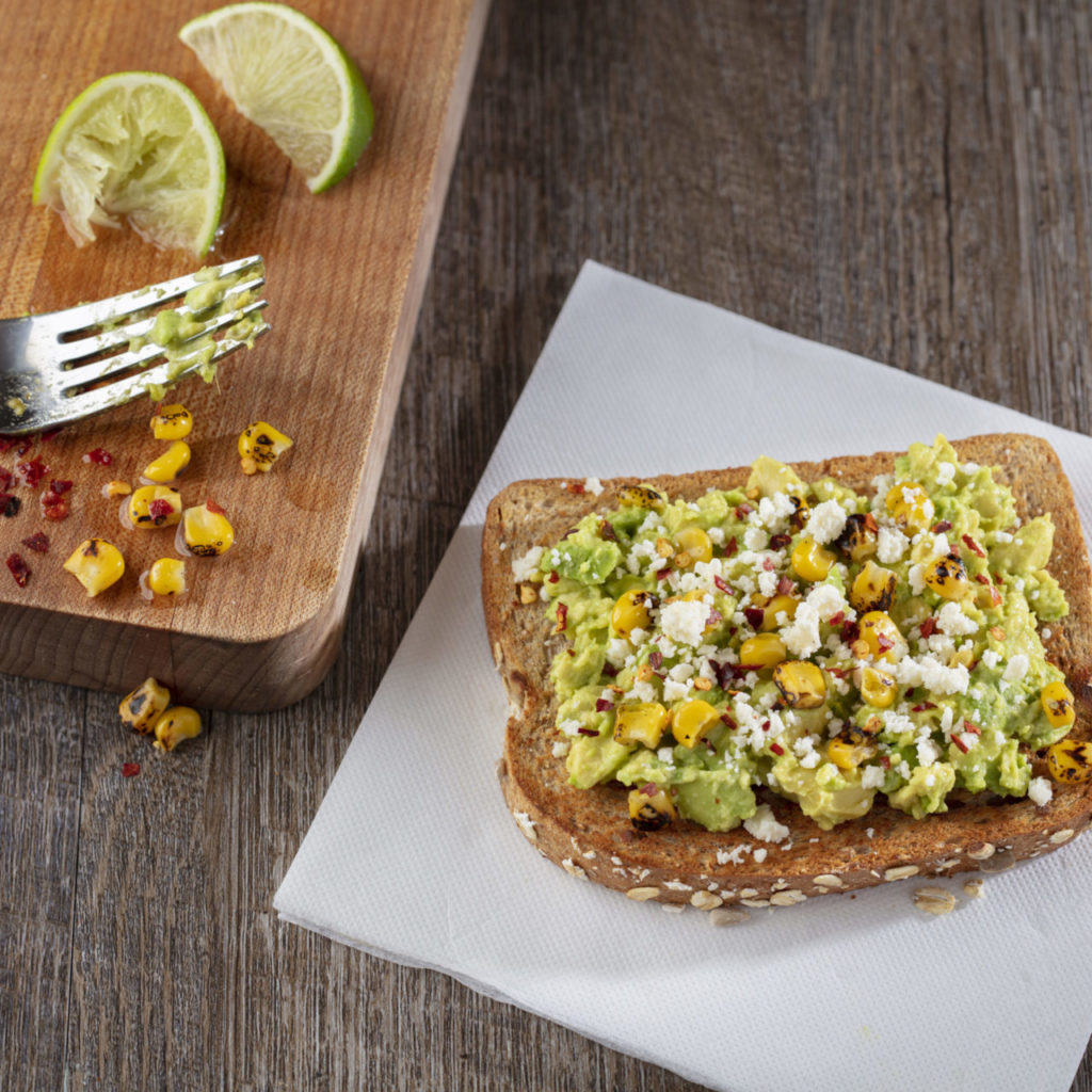 Whole Grain Elote Mexican Corn Avocado Toast 