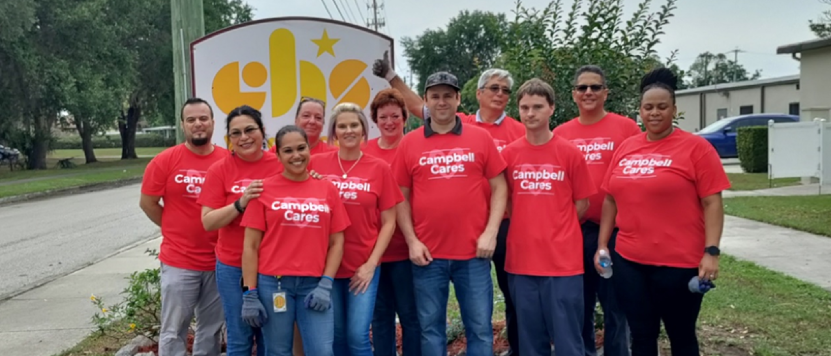 Lakeland team poses outside CHS
